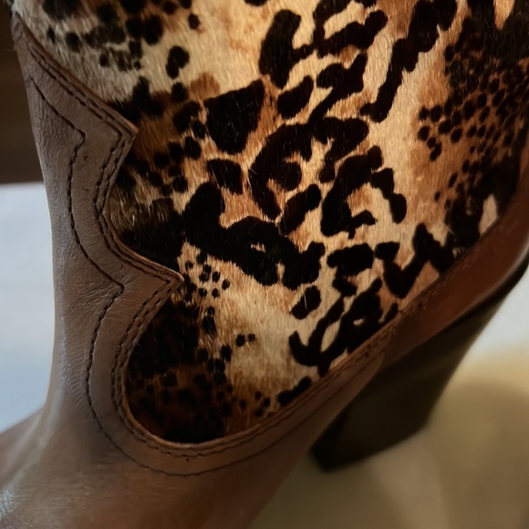 Antonio Melani Leather and Calf Hair Western Boots Size 7.5 Brown - Picture 5 of 12